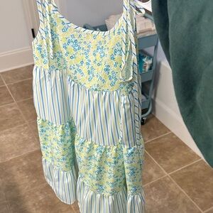 Floral and Striped Sundress